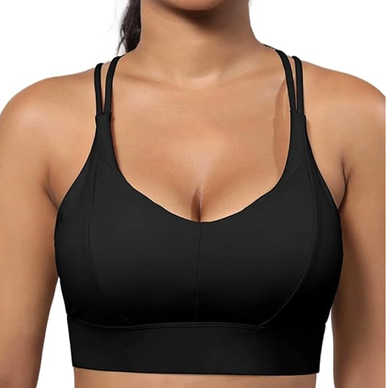 Women's Strappy Support Push Up Sports Bra